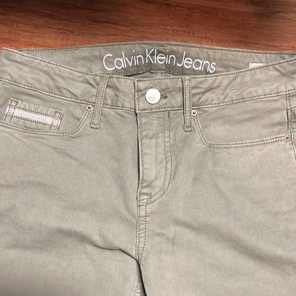 Army Green CK Ankle Skinny Jeans 27 - Picture 3 of 4